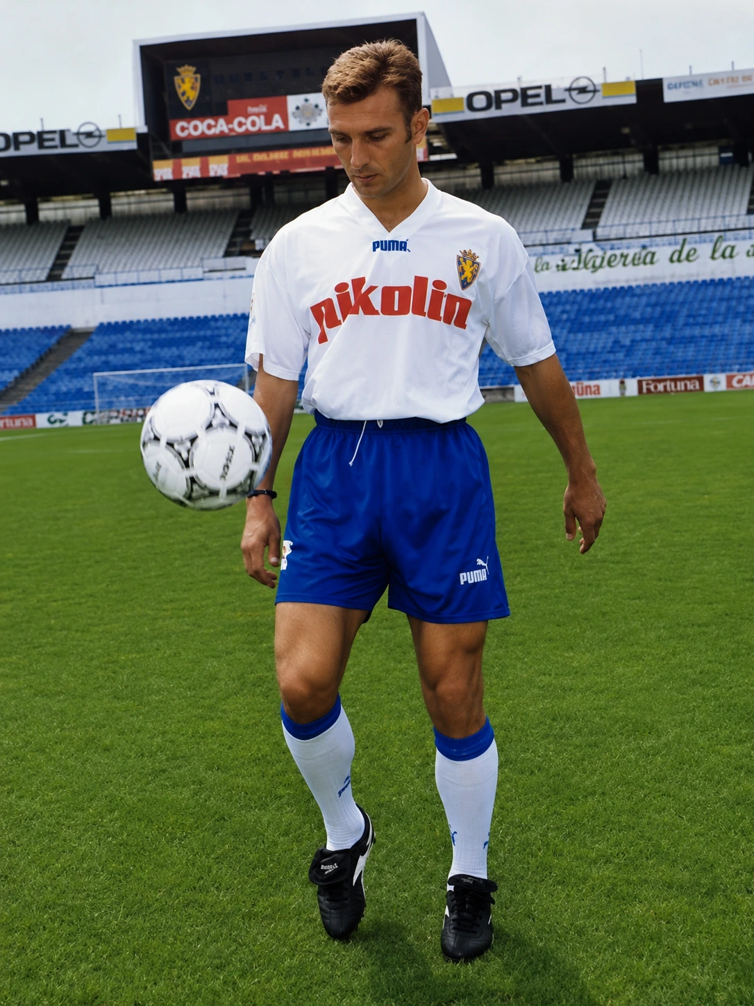 Recreación fotográfica de Geli con el Real Zaragoza