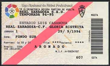 Zaragoza - Gloria Bistrița · Recopa 94-95